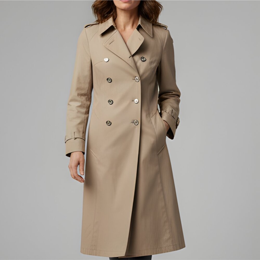 Vintage London Fog Maincoats Women's Tan Double Breasted Trench Coat